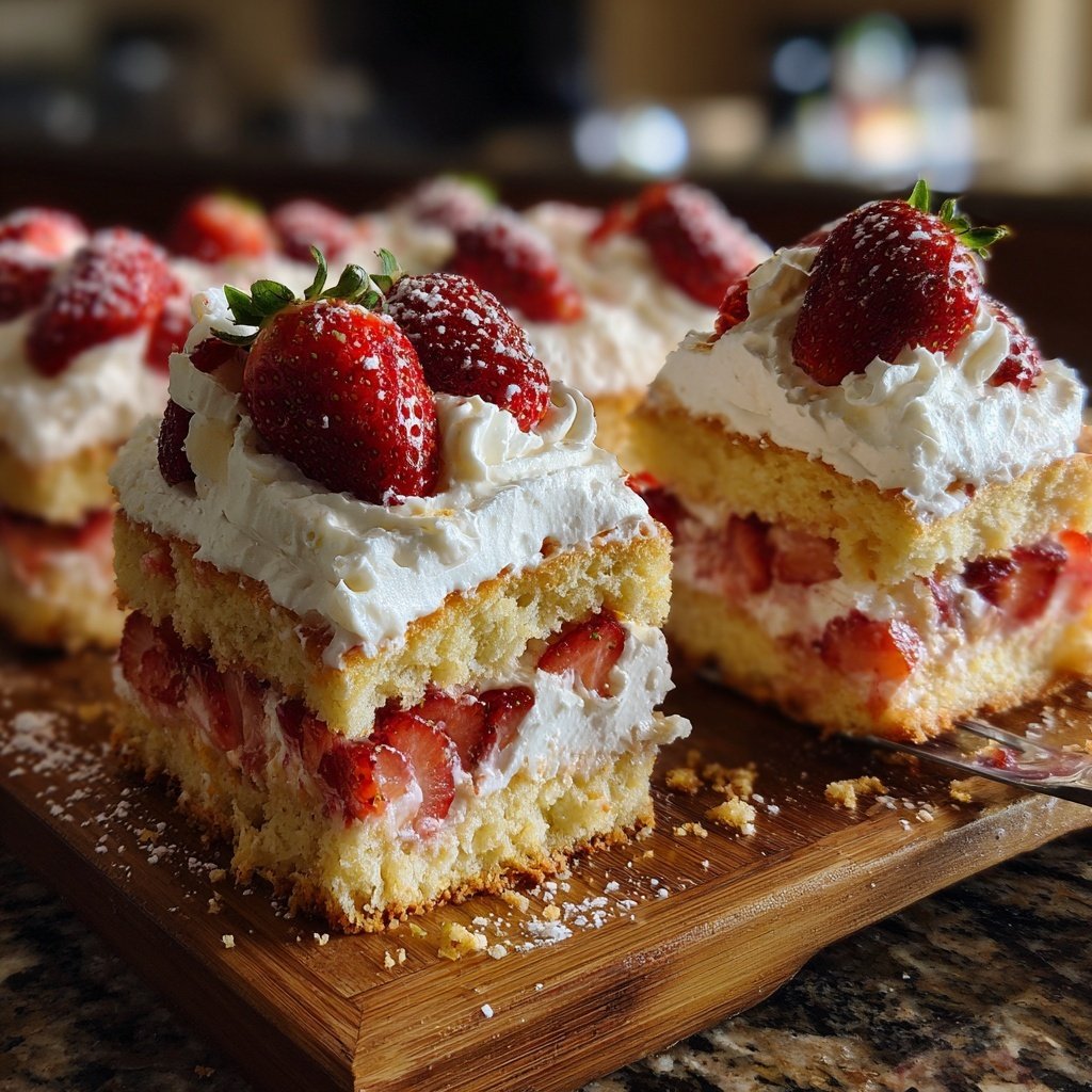 Strawberry Shortcake With Cream Cheese Filling