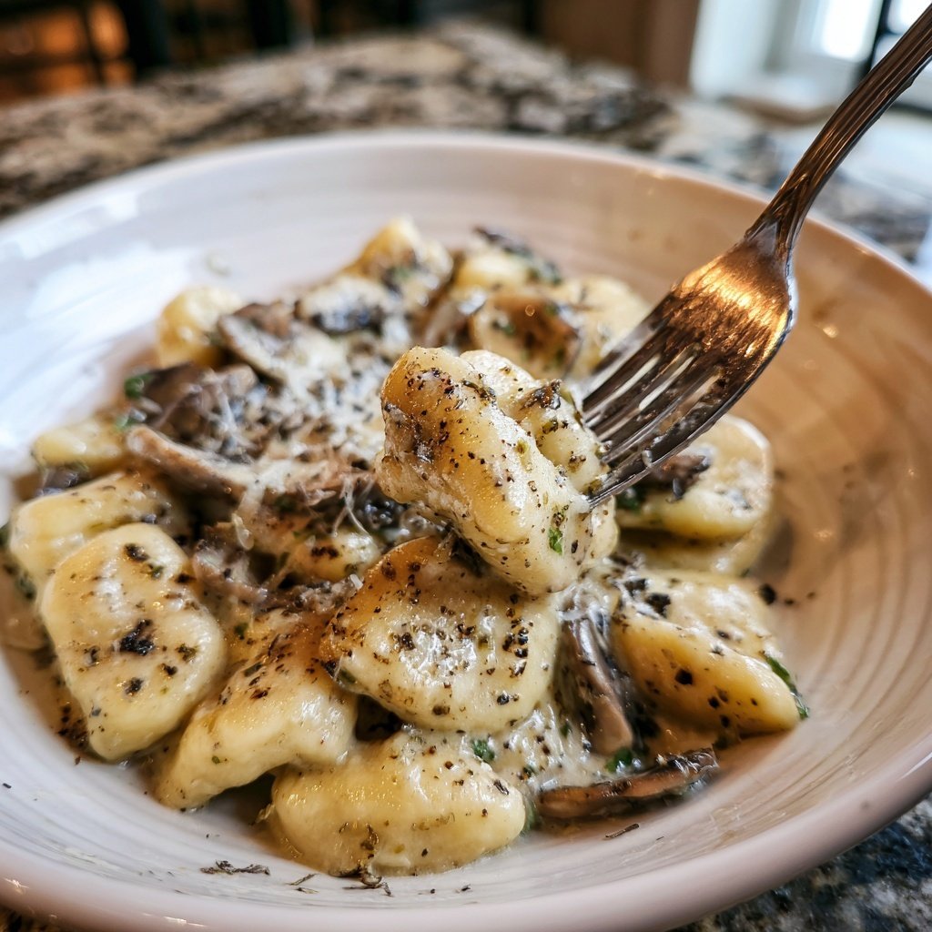 Valentine Dinner Truffle Mushroom Gnocchi