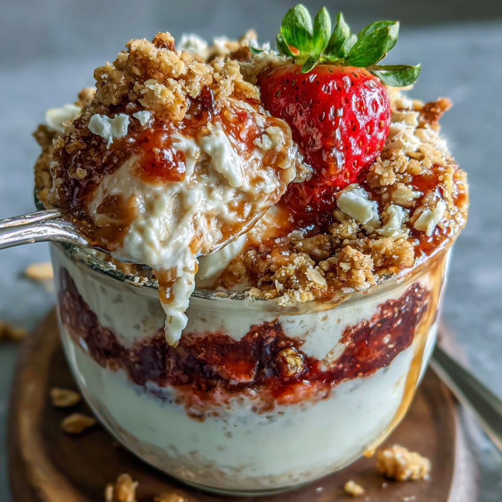 Strawberry Cheesecake Overnight Oats No Bake