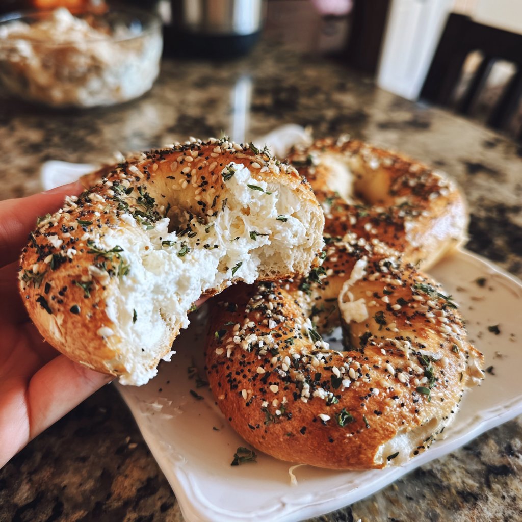 Healthy Bagels with Cottage Cheese