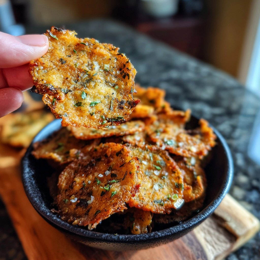 Crispy Eggplant Garlic Chips