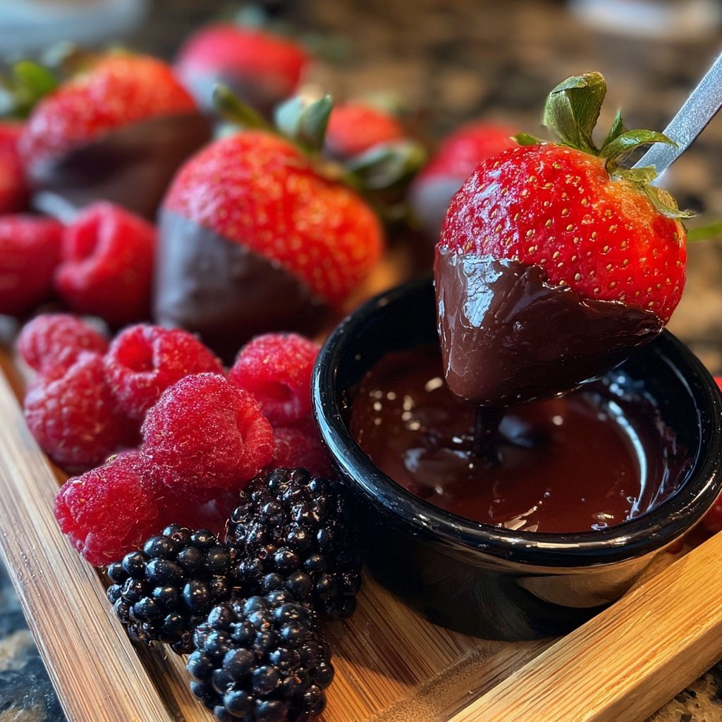 Valentines Charcuterie Board with Chocolate and Berries