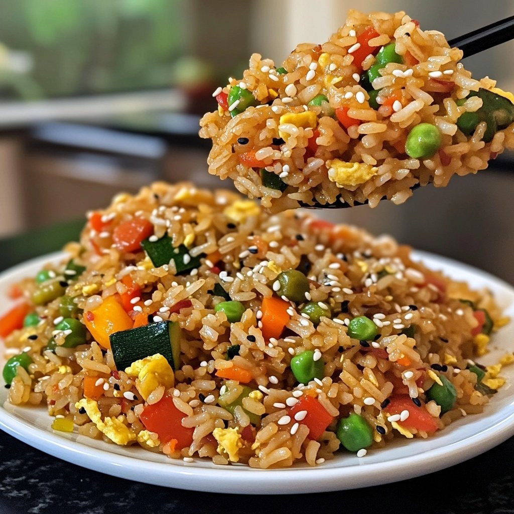 Simple Veggie Fried Rice Lunch