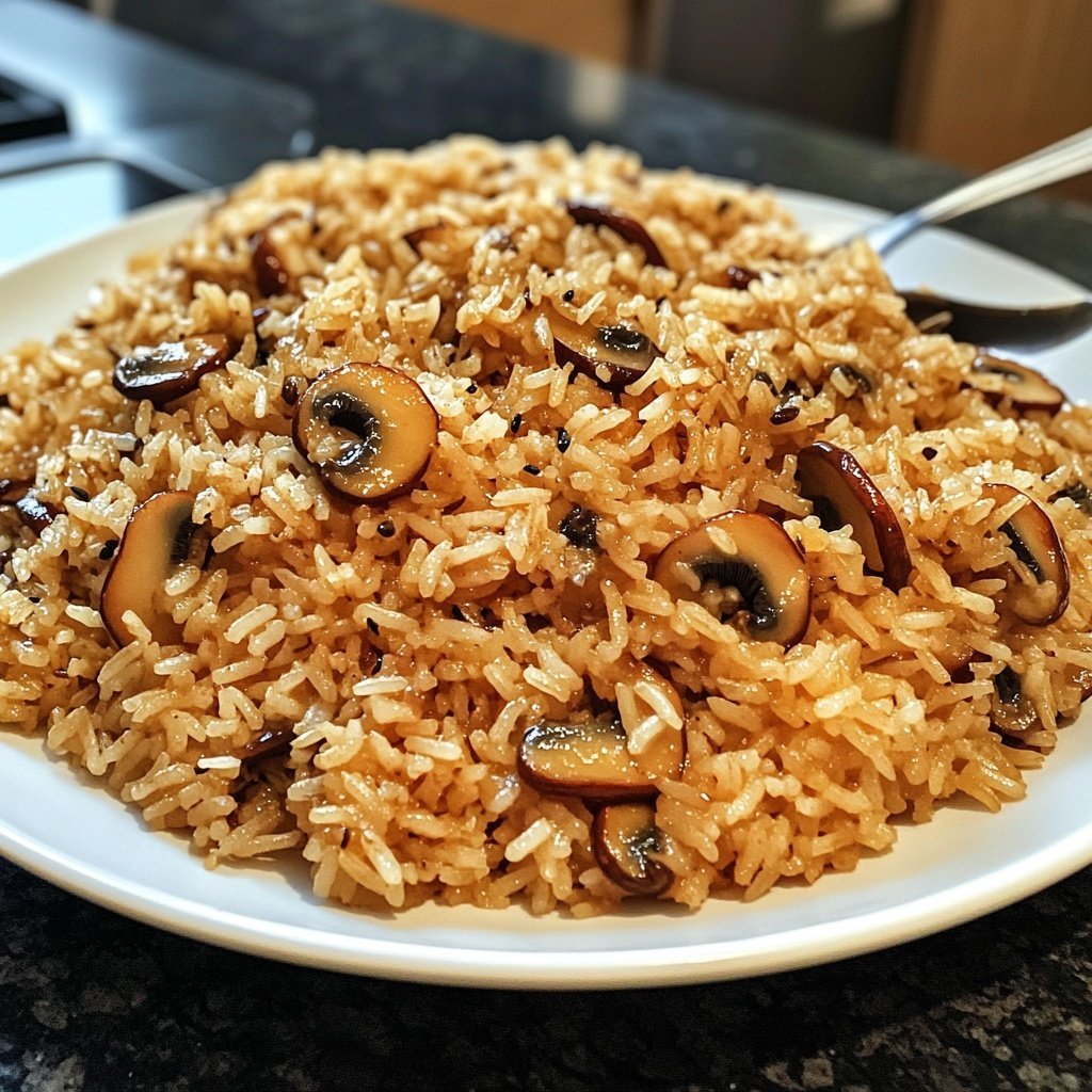 One Pot Soy Sauce Mushroom Rice