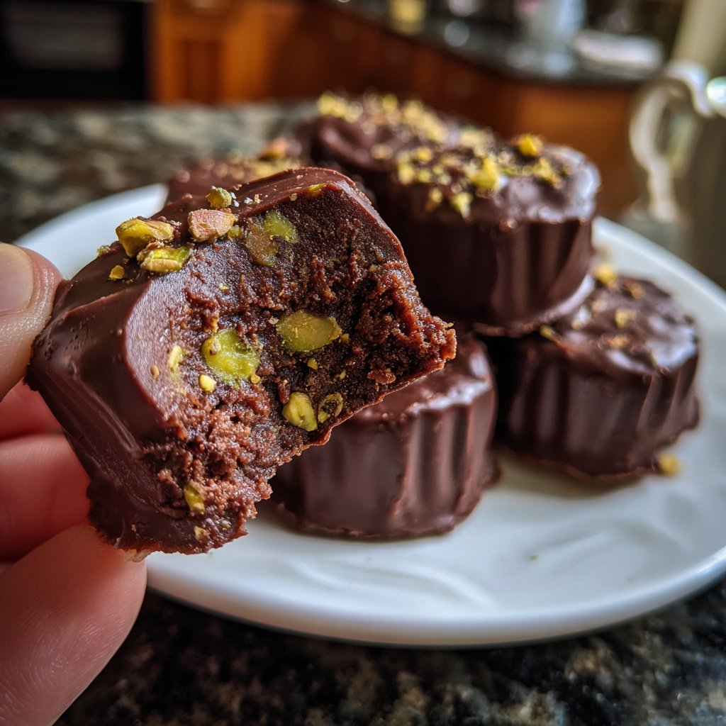 Chocolate Pistachio Fudge Bites