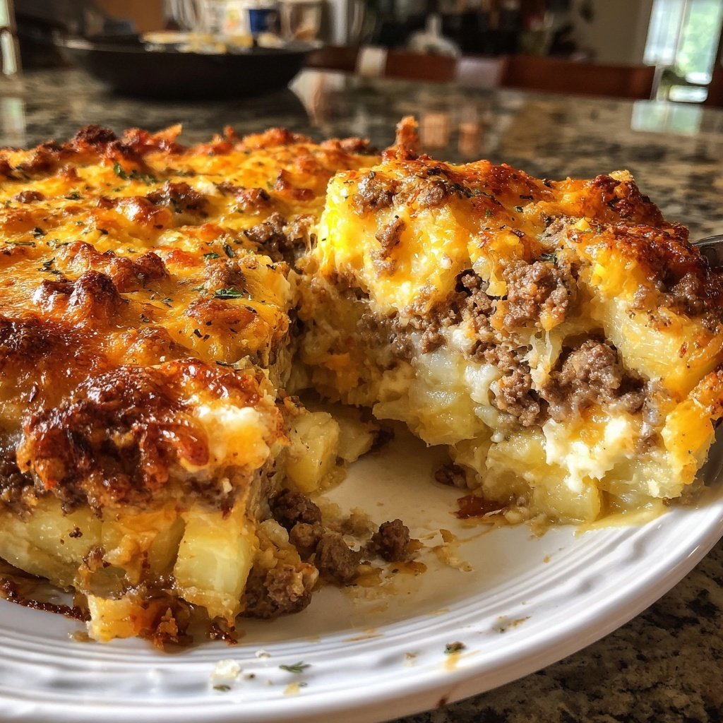 Baked Ground Beef And Potato Casserole