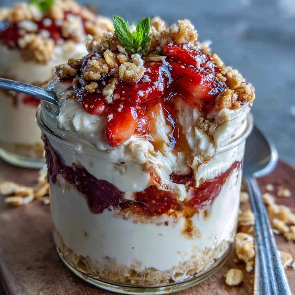 Strawberry Cheesecake Overnight Oats Healthy